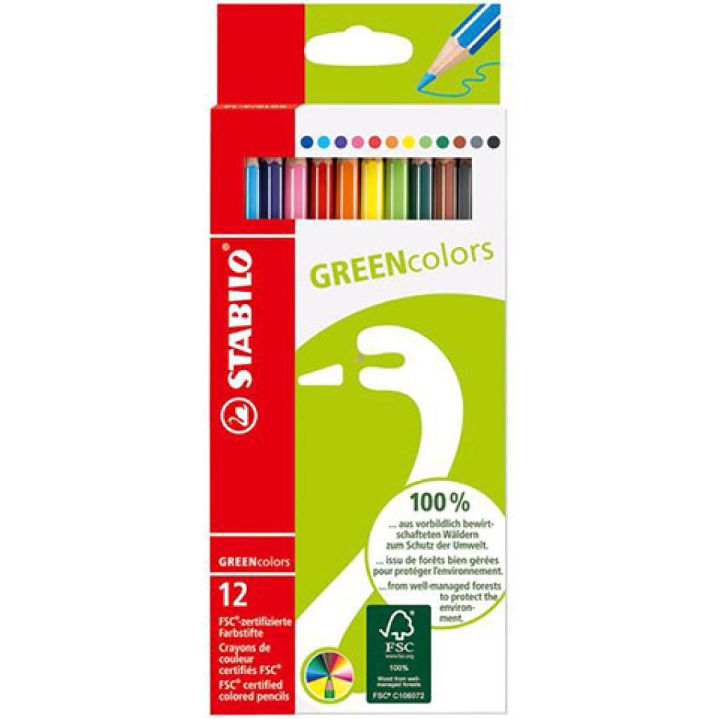 Stabilo: FSC GREENcolors színesceruza 12db-os szett kép 1