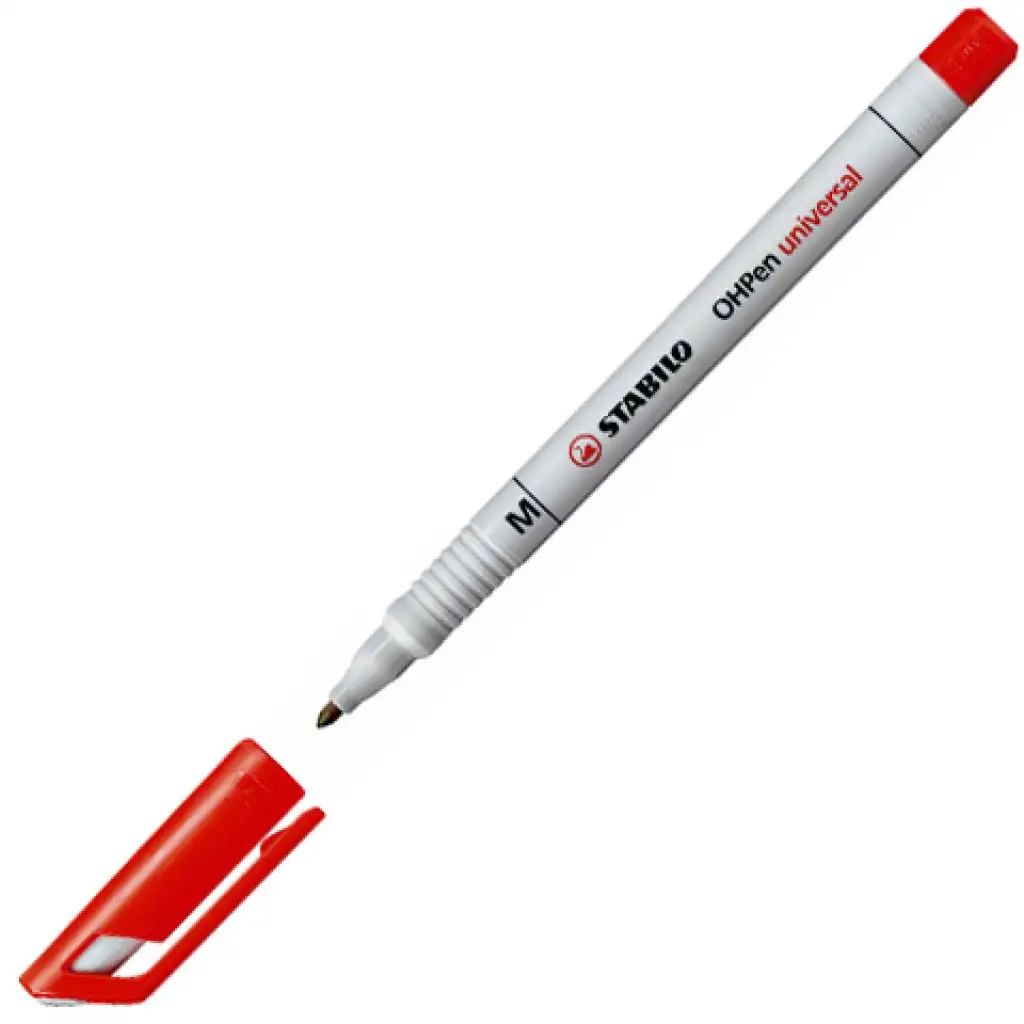 Stabilo: OHPen "M" 1,0mm vonalvastagságú piros alkoholos filctoll kép 1