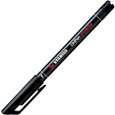 Stabilo OHPen universal F alkoholos filctoll fekete színben 0,7mm kép 1