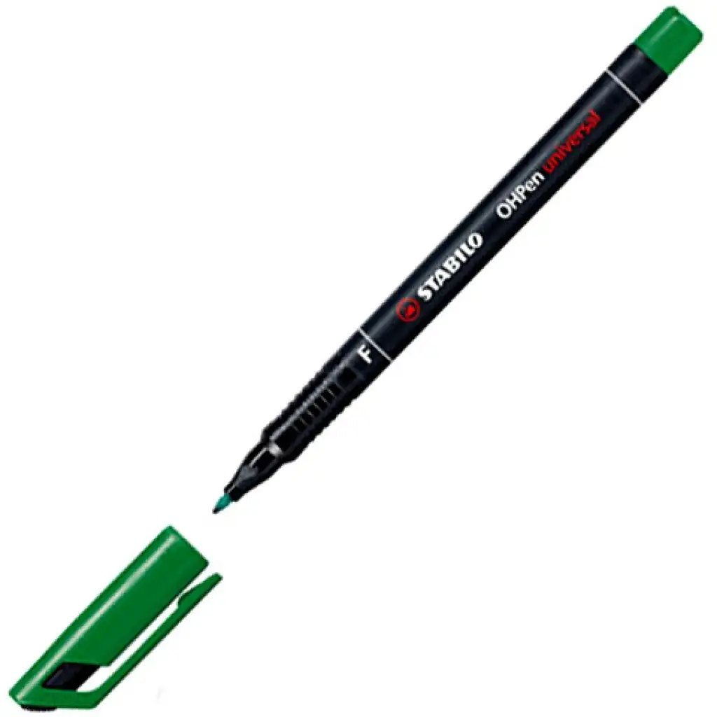 Stabilo OHPen universal F alkoholos filctoll zöld színben 0,7mm kép 2