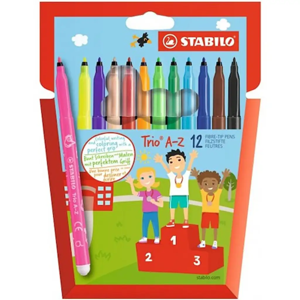 Stabilo: Trio A-Z színes filctoll szett 12db-os kép 1