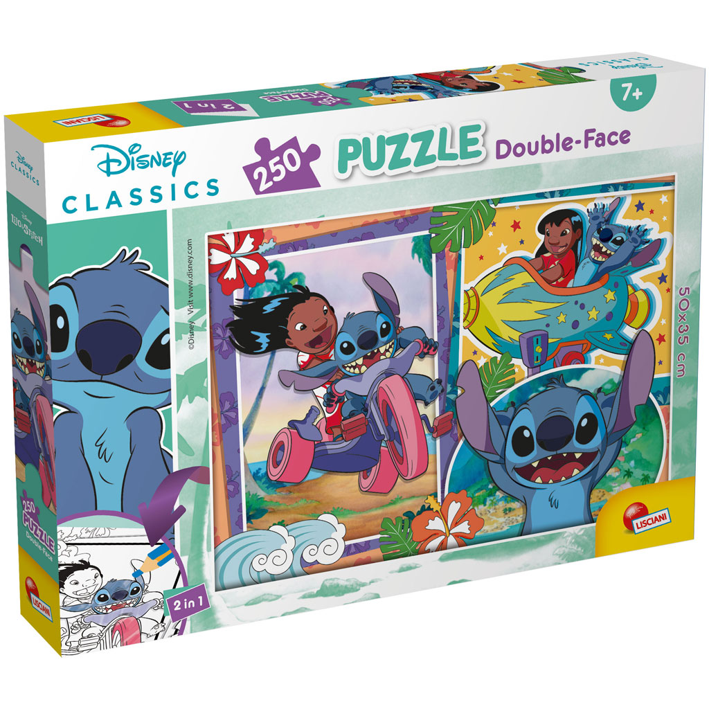 Stitch 2 az 1-ben 250db-os puzzle és színező 50x35cm - Lisciani kép 1