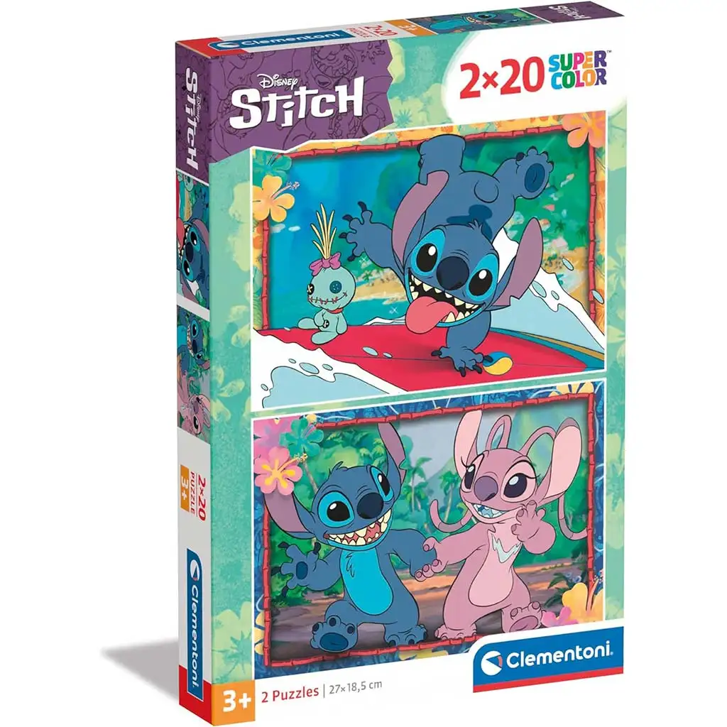 Disney Stitch 2x20db-os Supercolor puzzle - Clementoni kép 1