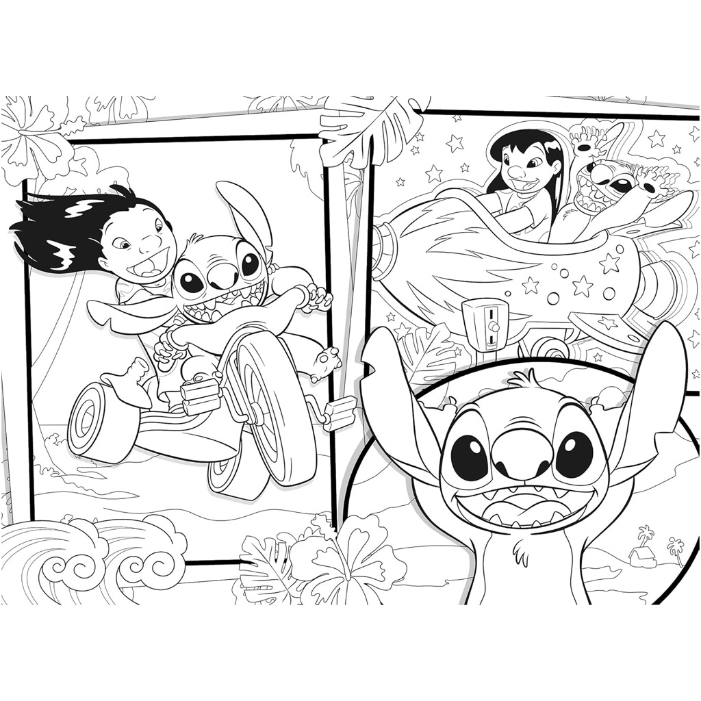 Stitch 2 az 1-ben 60db-os Eco puzzle és színező 70x50cm - Lisciani kép 3