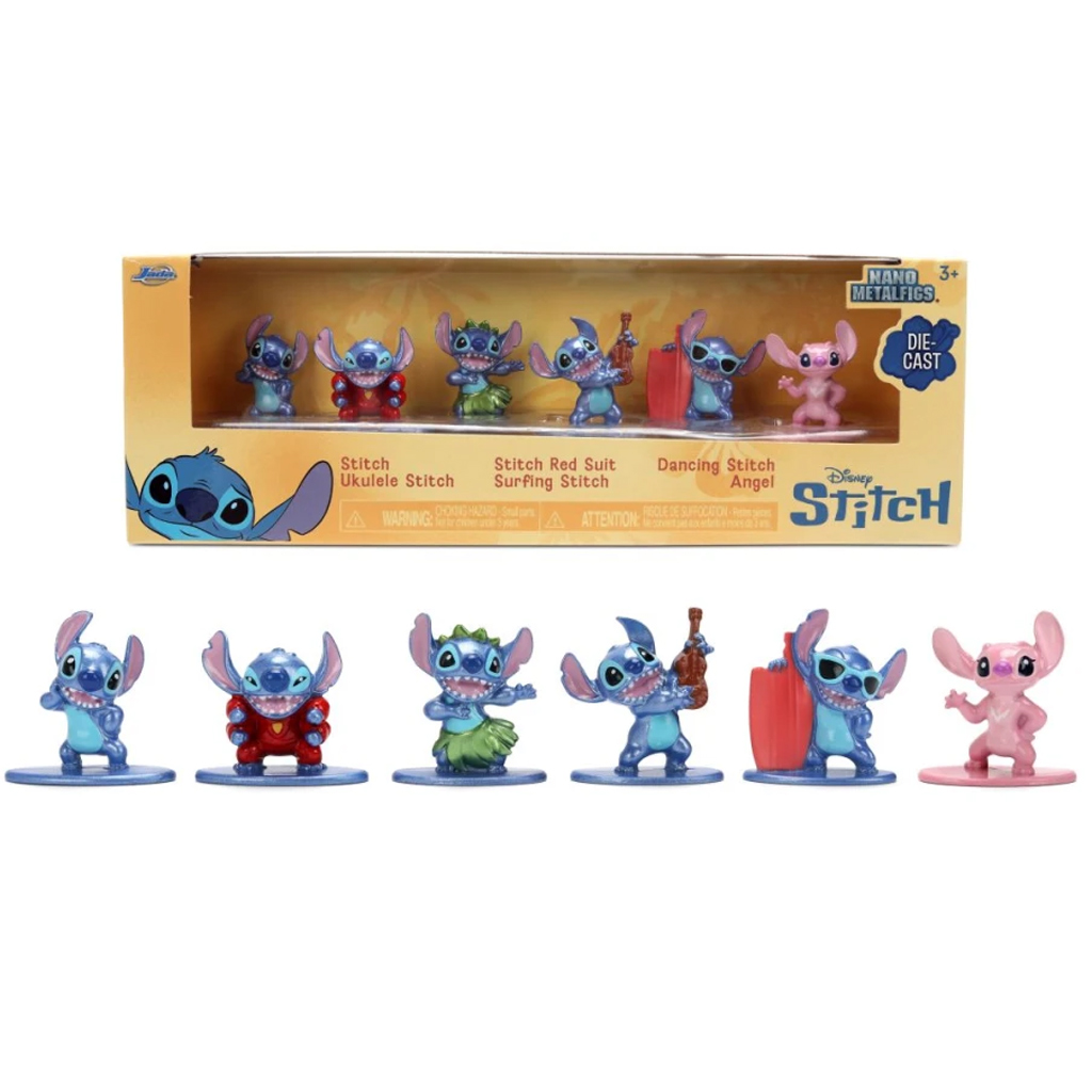 Disney Stitch Nano fém figura 6db-os szett - Jada Toys kép 1