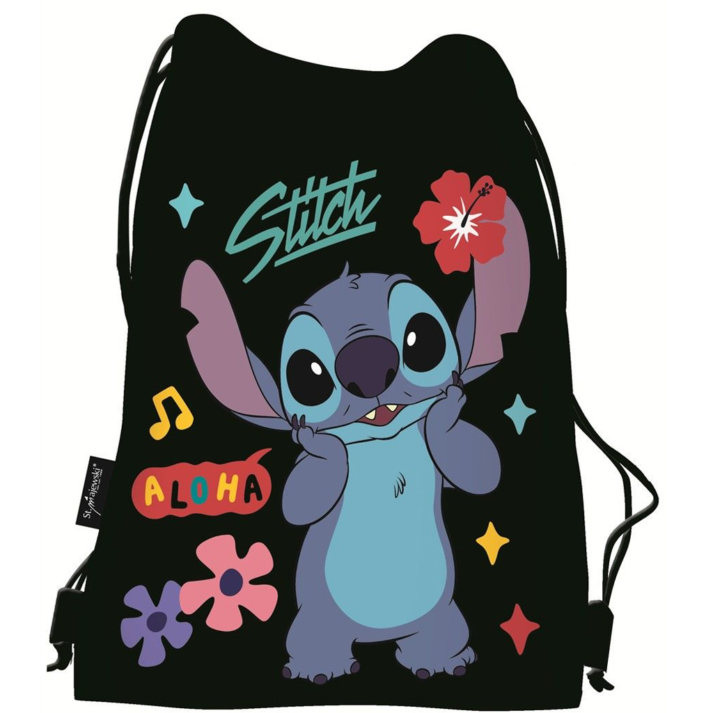 Disney Stitch Black Aloha tornazsák, sportzsák 34x43cm kép 1