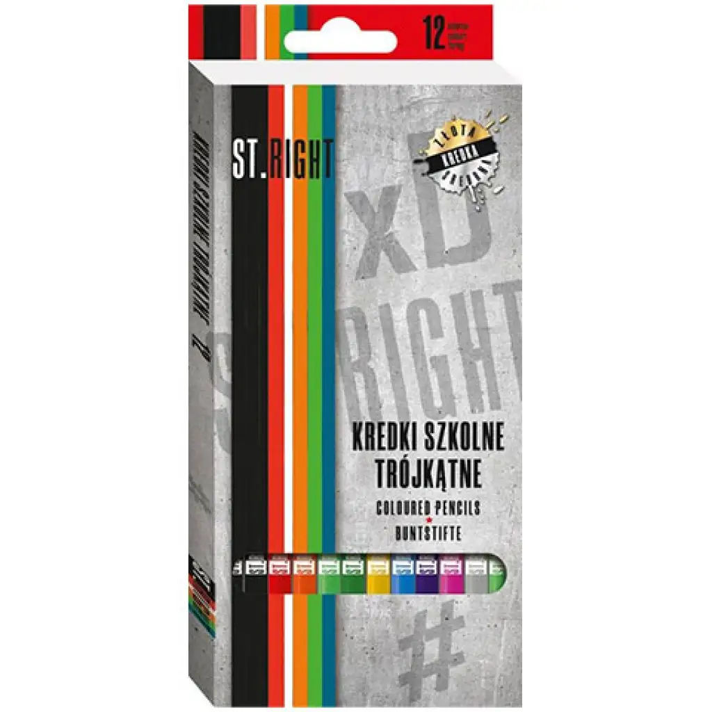 St.Right Háromszögletű színes ceruza 12db-os szett kép 1
