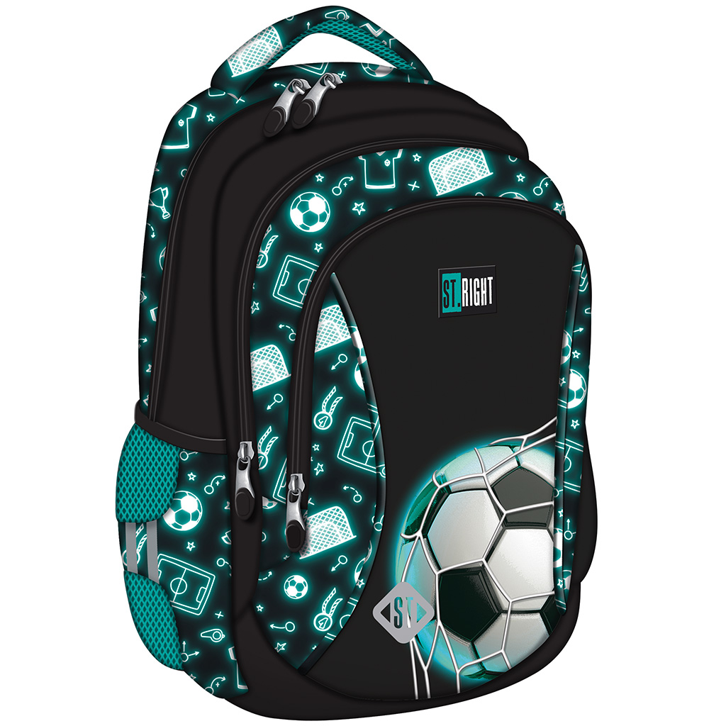 St.Right Neon football focis iskolatáska, hátizsák BP26 39x27x17cm kép 1