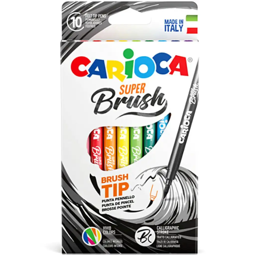 Super Brush Ecsetvégű filctoll szett 10db-os - Carioca kép 1