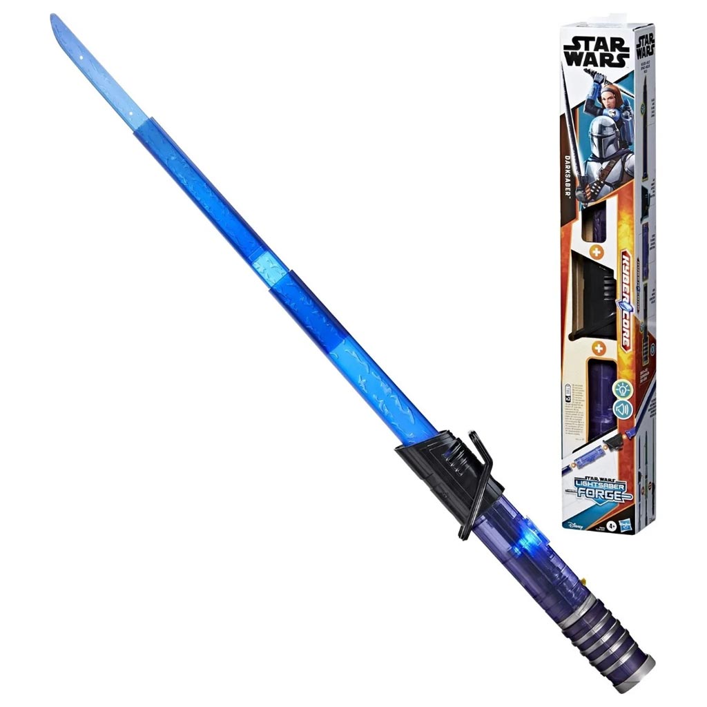 Star Wars Lightsaber Forge: The Mandalorian Darksaber nyitható elektronikus fénykard fénnyel és hanggal - Hasbro kép 2