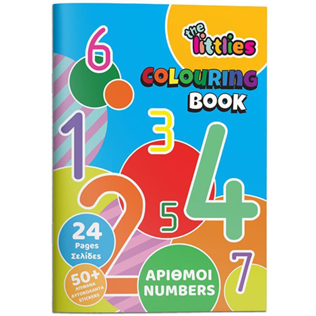The Littlies: Számok színező 24 oladalas 50 matricával A4 kép 1
