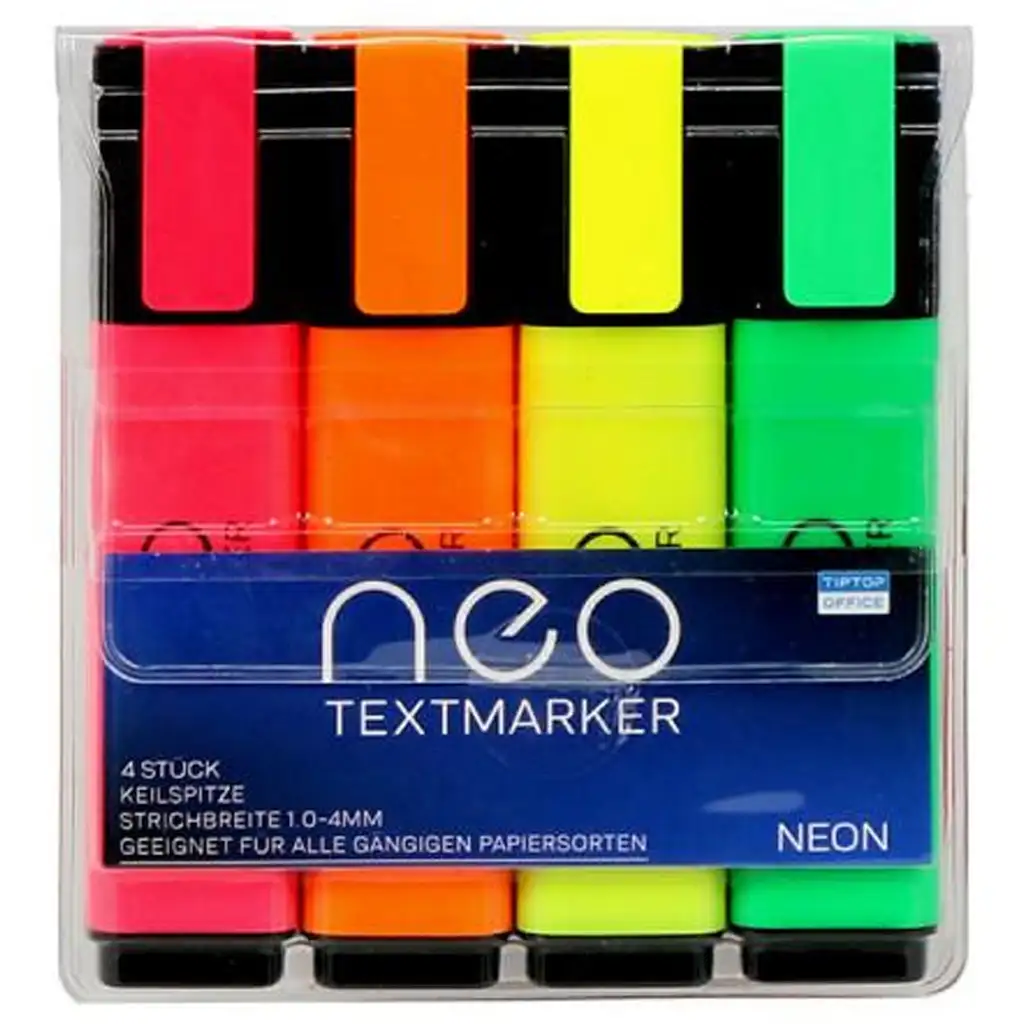 Spirit: Textmarker szövegkiemelő 1-4mm vágott heggyel 4db-os szett kép 1