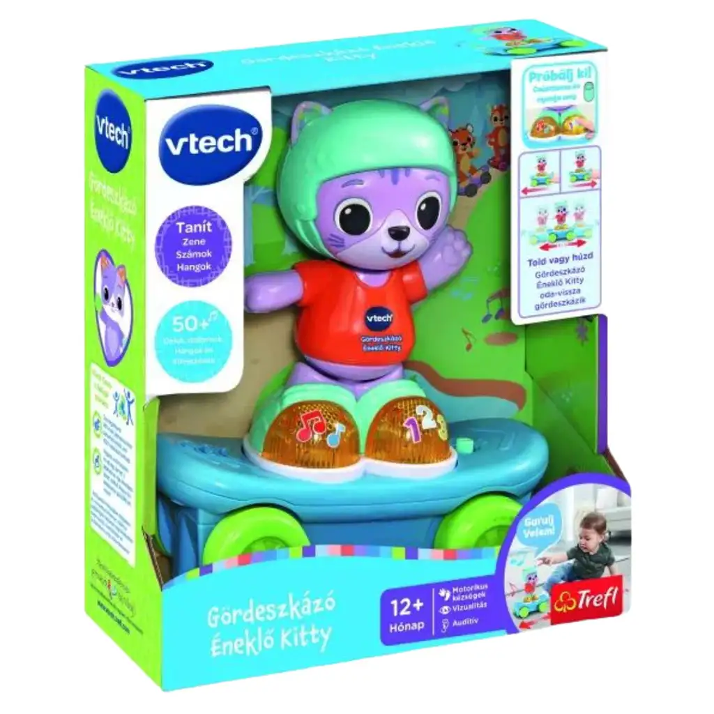 Tanuló gördeszkázó cica bébijáték - V-Tech kép 1