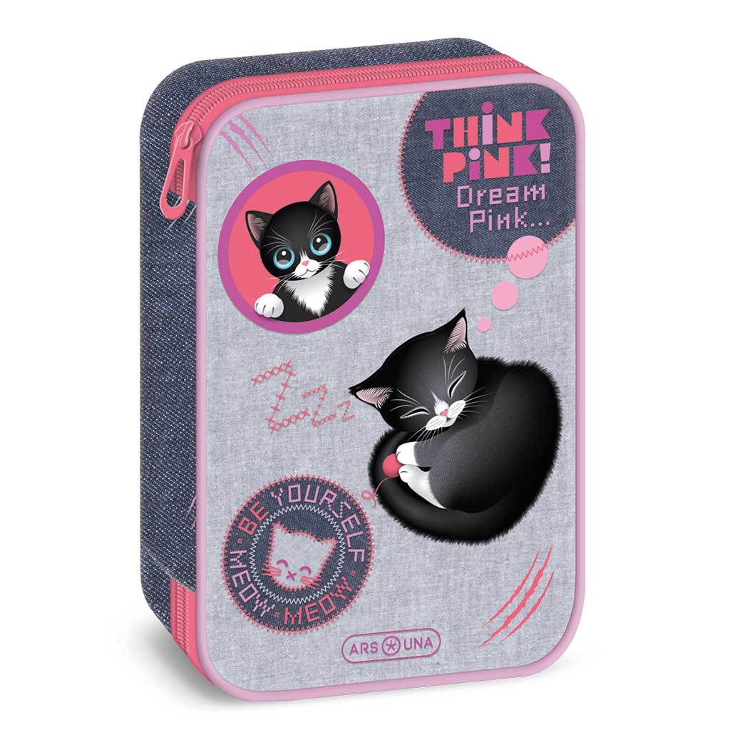 Ars Una: Think Pink többszintes tolltartó 15,5x22,5x4,5cm kép 1