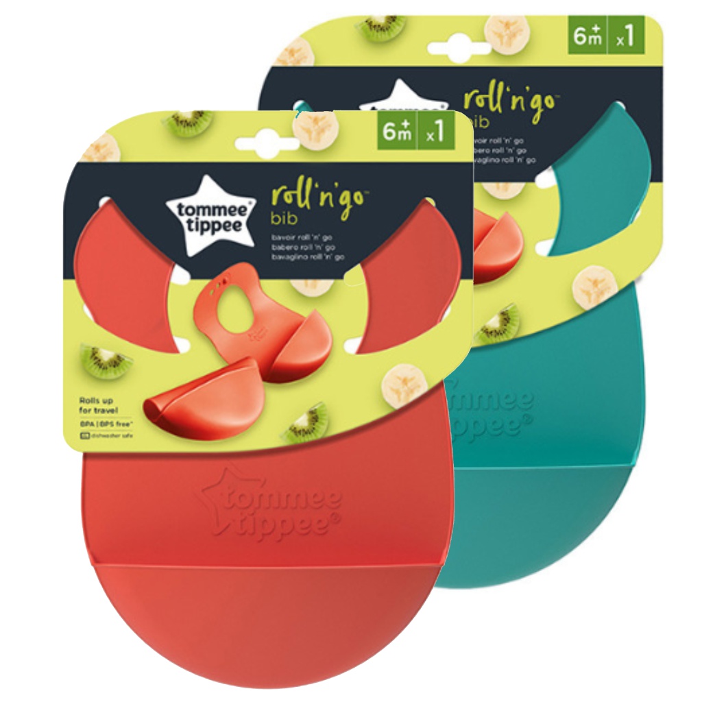 Tommee Tippee: Roll'N'Go szilikon vállpántos előke több változatban kép 1
