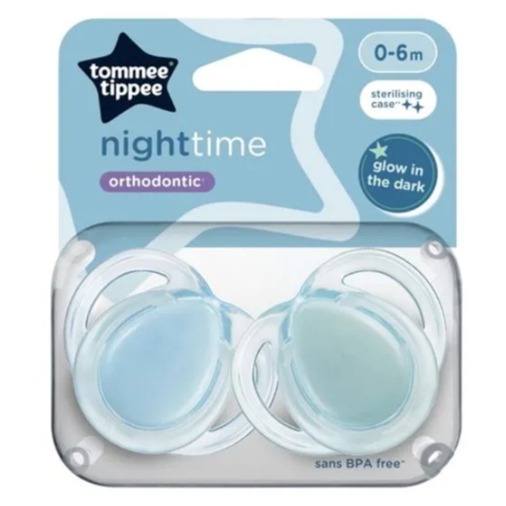 Tommee Tippee: Night Time 2 db-os fluoreszkáló ortodontikus cumi szett több változatban (0-6 hó) kép 1
