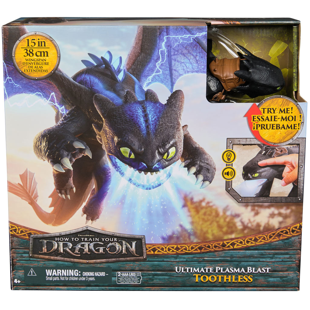 Így neveld a sárkányodat: Ultimate Plasma Blast Fogatlan sárkány játékfigura fénnyel és hanggal 38cm - Spin Master kép 1
