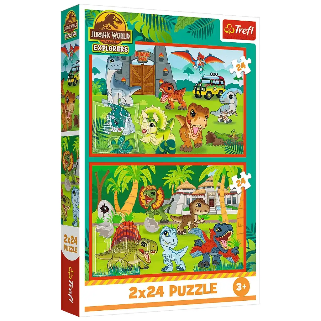 Jurassic World kis dinók 2x24db-os puzzle - Trefl kép 1