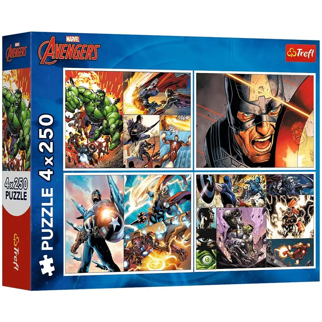 Marvel: Bosszúállók 4x250db-os puzzle - Trefl kép 1