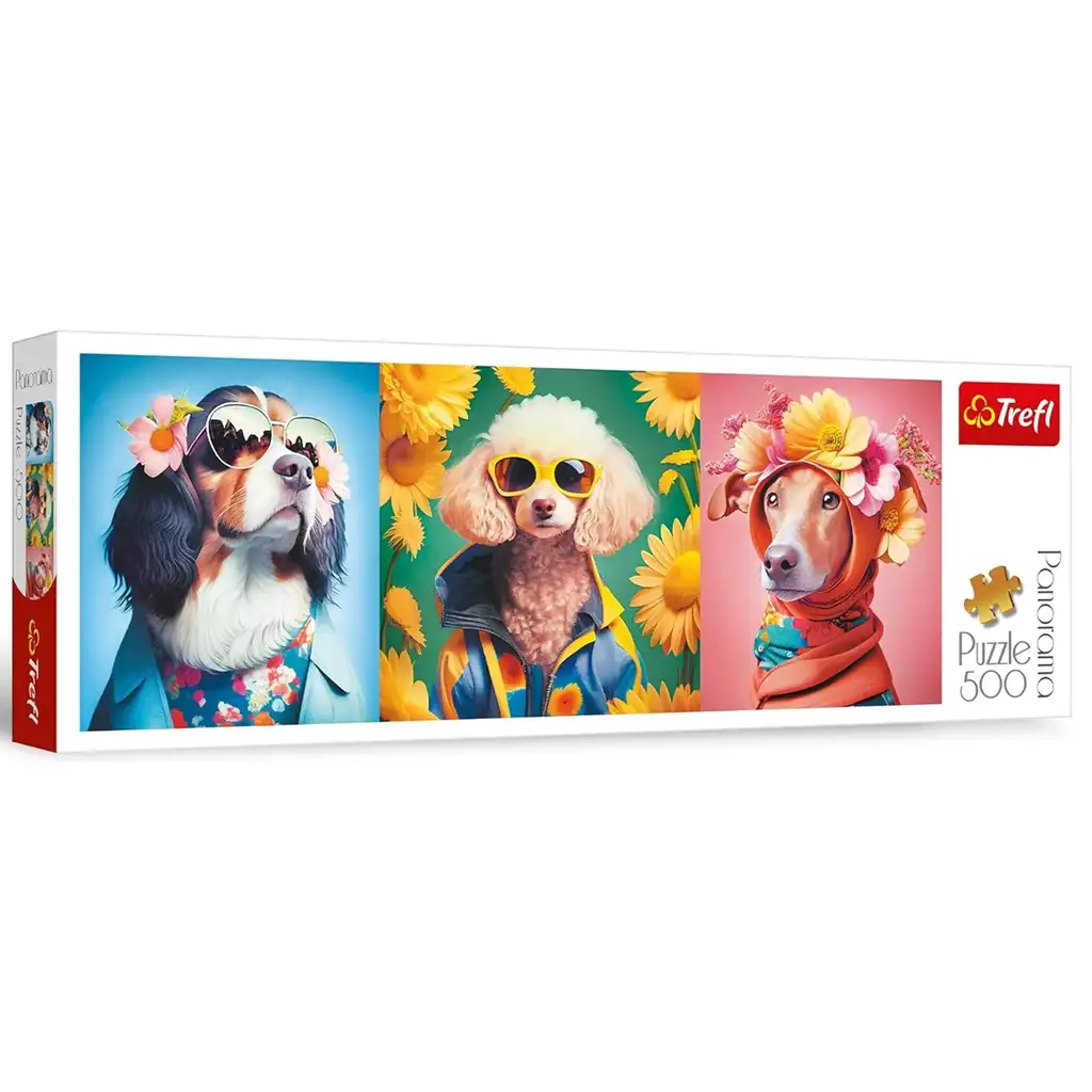Kutya divatbemutató panoráma puzzle  500db-os - Trefl kép 1