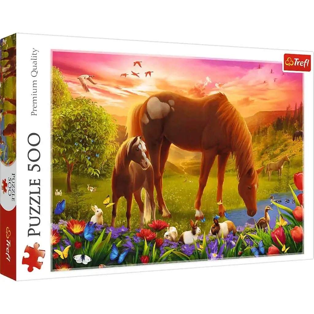 Lovak a réten 500db-os puzzle - Trefl kép 1