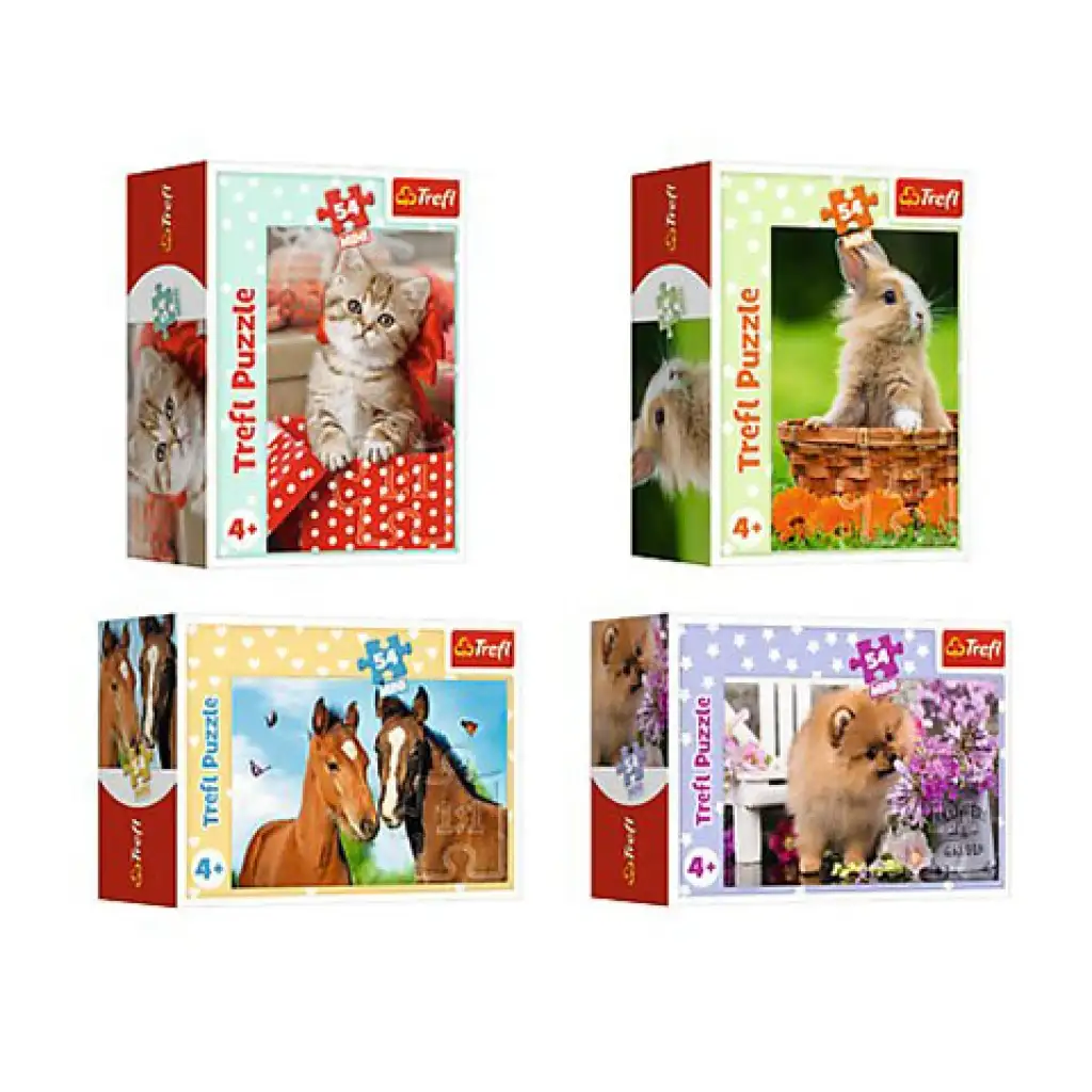 Bájos állatok 54db-os mini puzzle 4 féle - Trefl kép 1