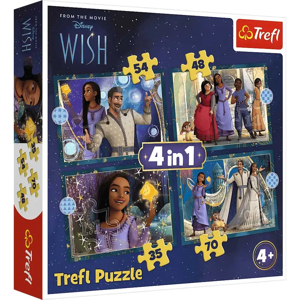 Disney Wish: Kívánság 4 az 1-ben puzzle - Trefl kép 1