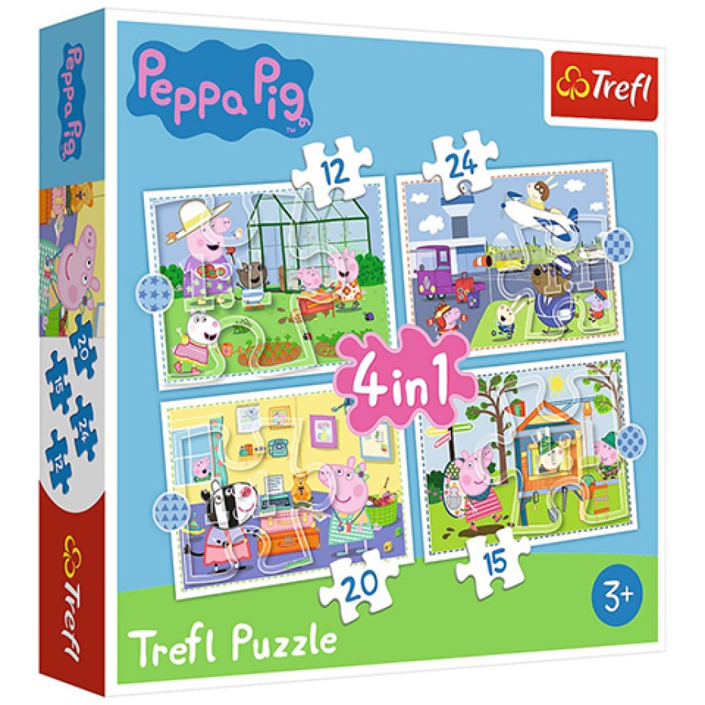 Peppa malac nyaralási emlékei 4 az 1-ben puzzle - Trefl kép 1