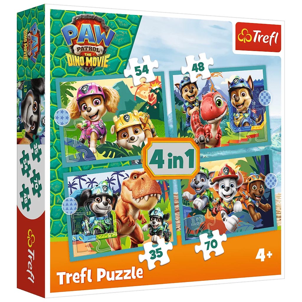 Mancs őrjárat kalandok a dinók szigetén 4 az 1-ben puzzle szett - Trefl kép 1