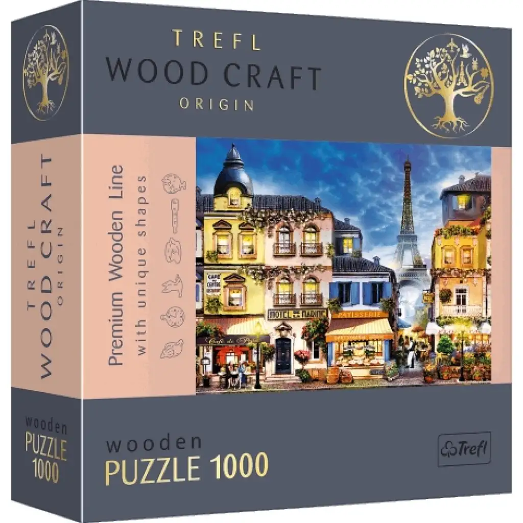 Wood Craft: Francia sikátor 1000db-os prémium fa puzzle - Trefl kép 1