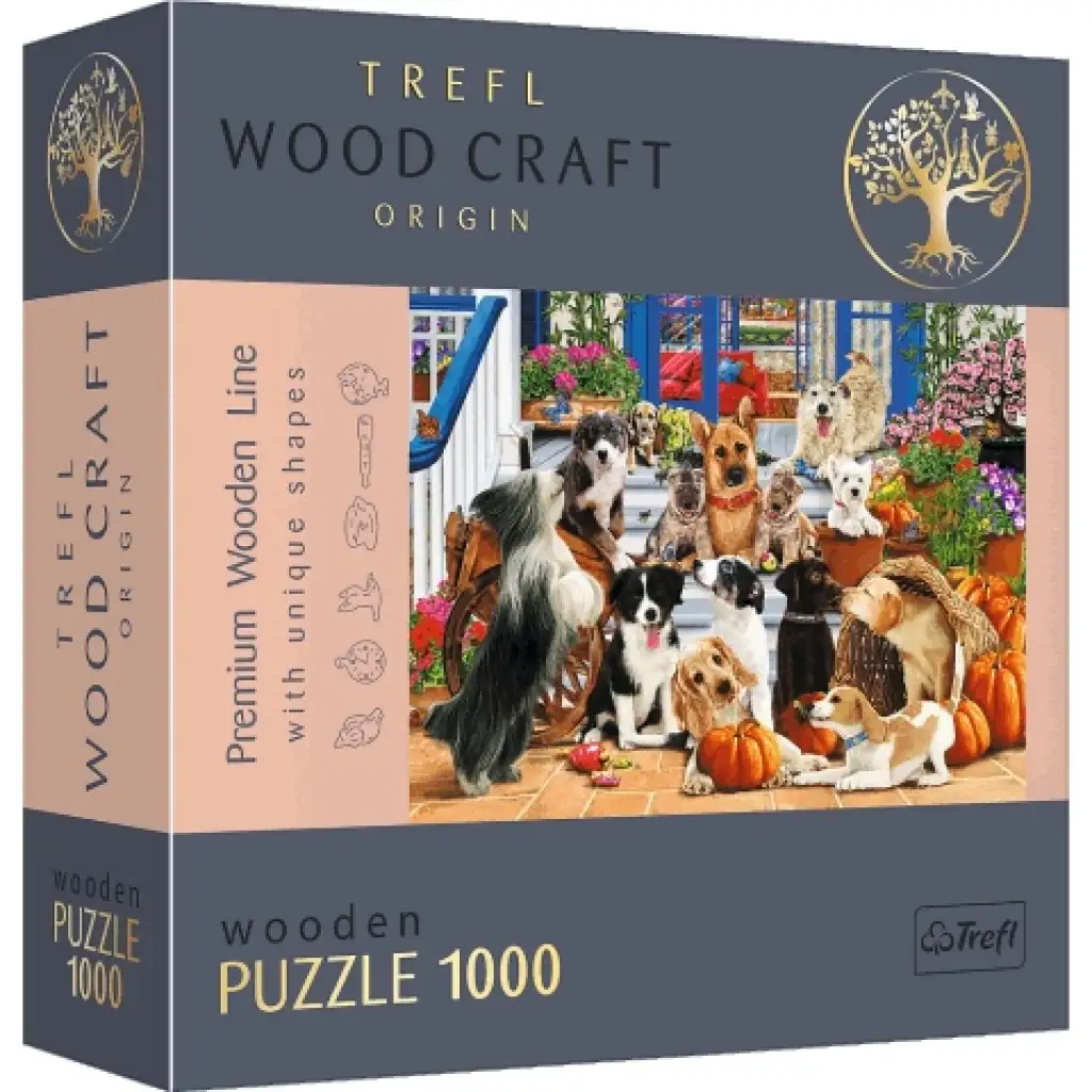 Wood Craft: Kutya barátság 1000db-os prémium fa puzzle - Trefl kép 1