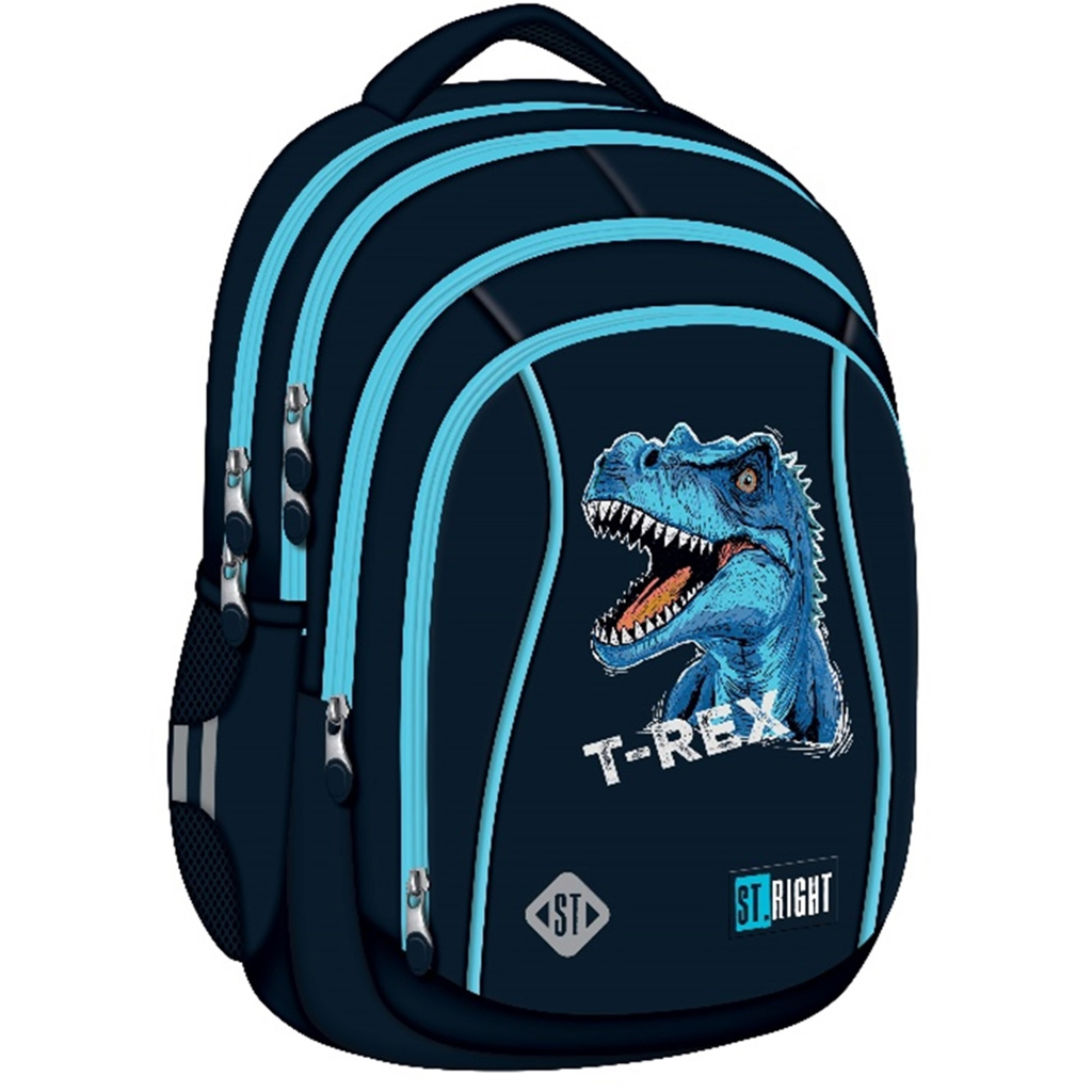 St.Right Kék T-Rex ergonomikus iskolatáska, hátizsák BP04 43x32x20cm kép 1