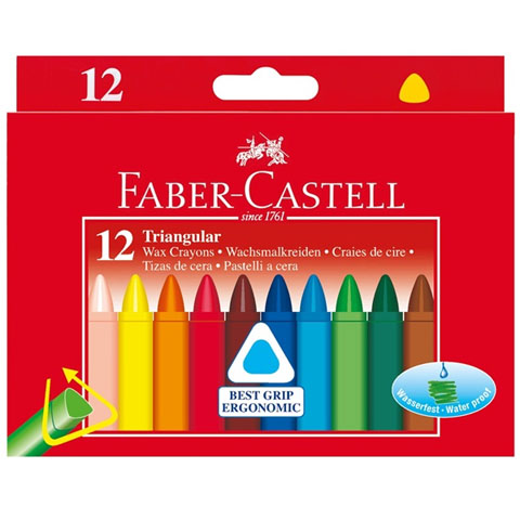 Triangular vax zsírkréta 12db-os szett - Faber-Castell kép 1