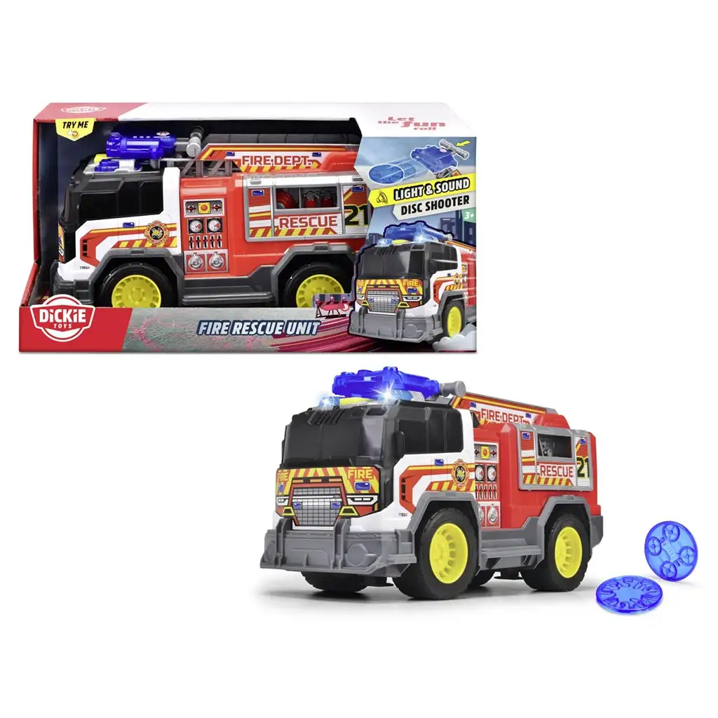 Tűzoltó autó fénnyel és hanggal 30cm - Dickie Toys kép 1