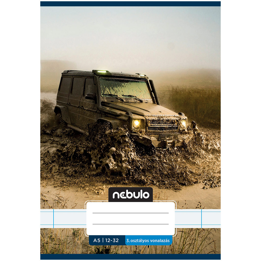 Nebulo: Tűzött 3. osztályos off road terepjáró mintás vonalas füzet 12-32 A/5 kép 1