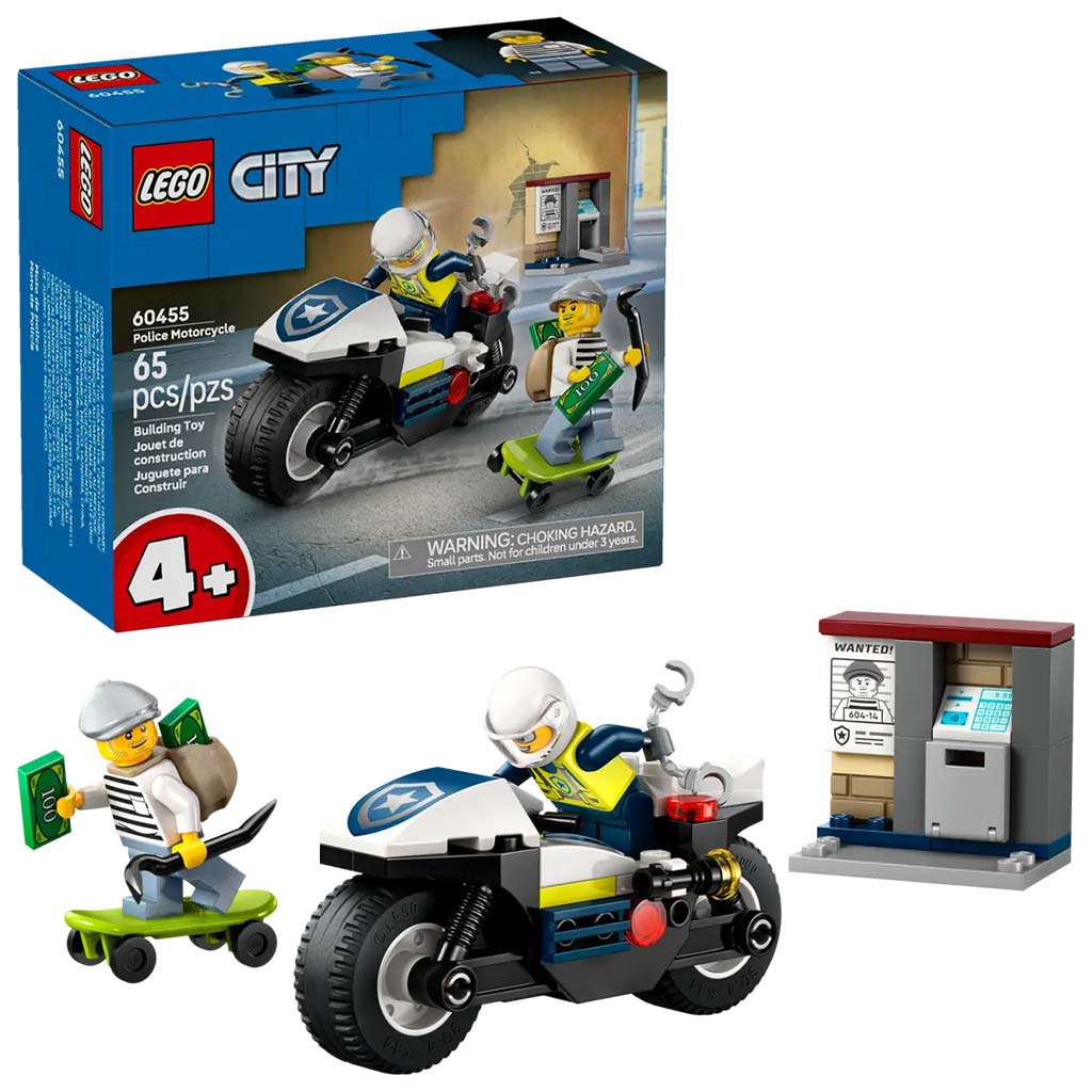 LEGO® City: Üldözés rendőrségi motorkerékpárral (60455) kép 1