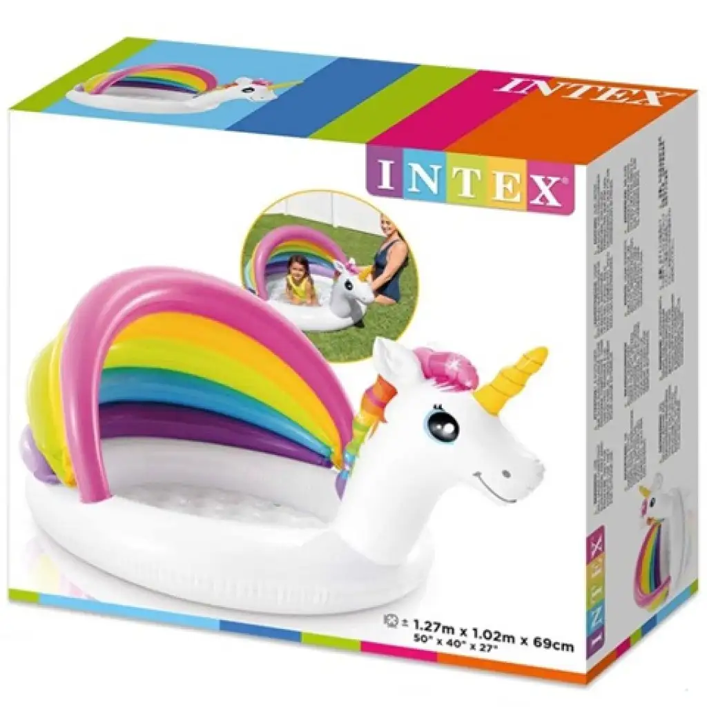 Unikornisos bébimedence 127x102x69cm - Intex kép 3
