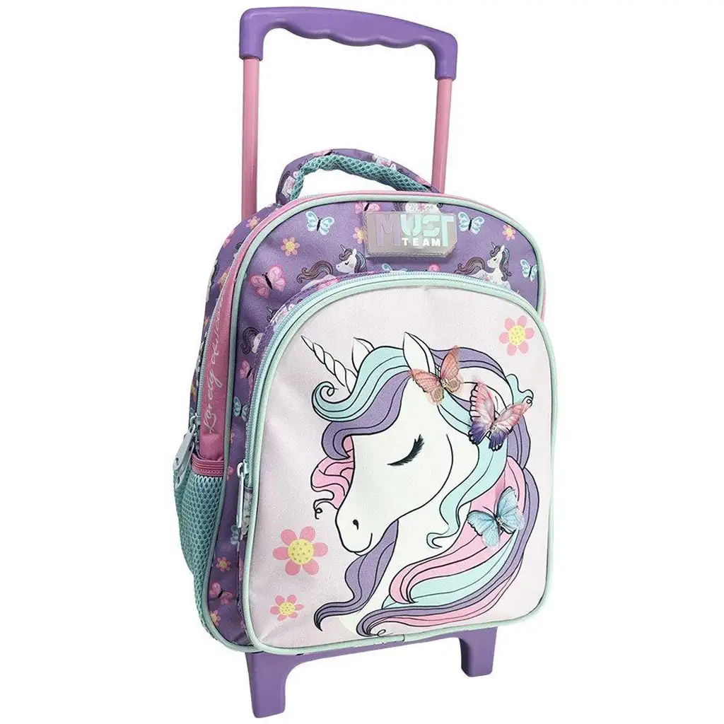 Luna: Must Team Unikornis 2 rekeszes gurulós iskolatáska, hátizsák 27x10x31cm kép 1