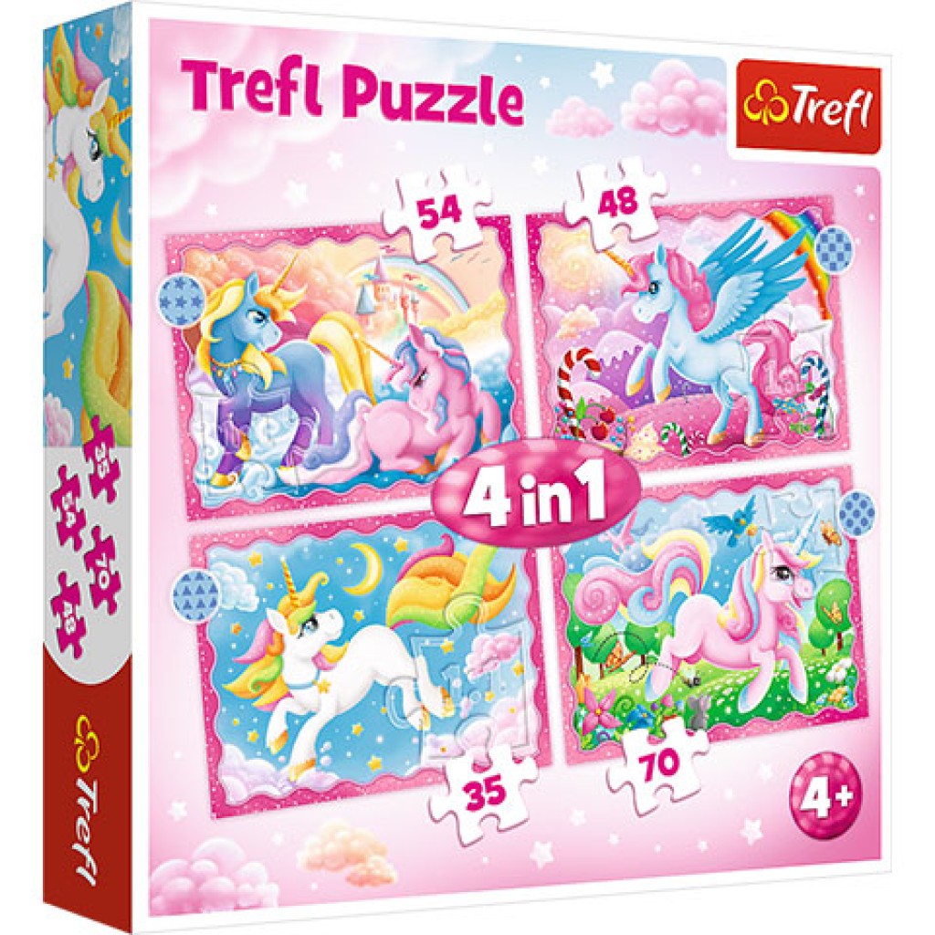 Unikornisok és varázslat 4 az 1-ben puzzle - Trefl kép 1
