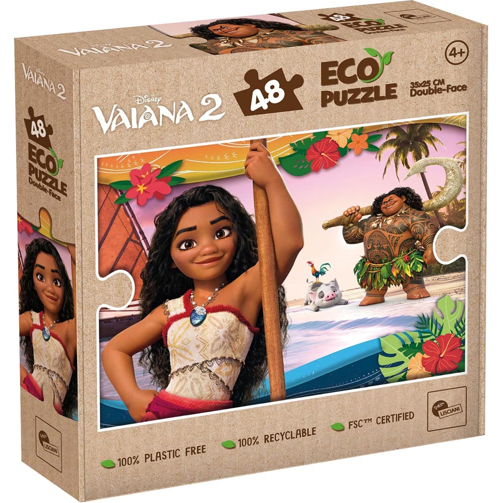 Vaiana 2 kalandok a tengeren 2 az 1-ben 48db-os Eco mini puzzle és színező 35x25cm - Lisciani kép 1
