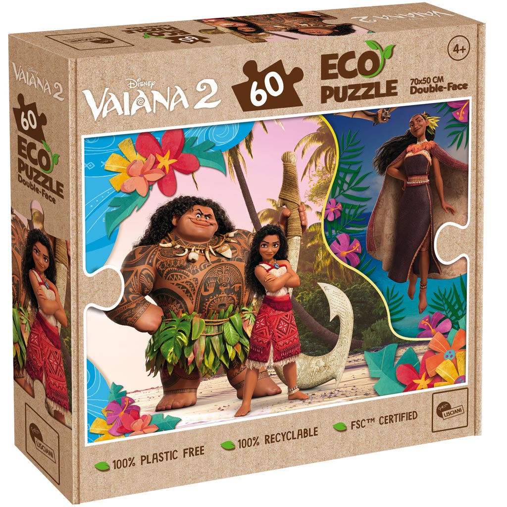 Vaiana 2 2 az 1-ben 60db-os Eco puzzle és színező 70x50cm - Lisciani kép 1