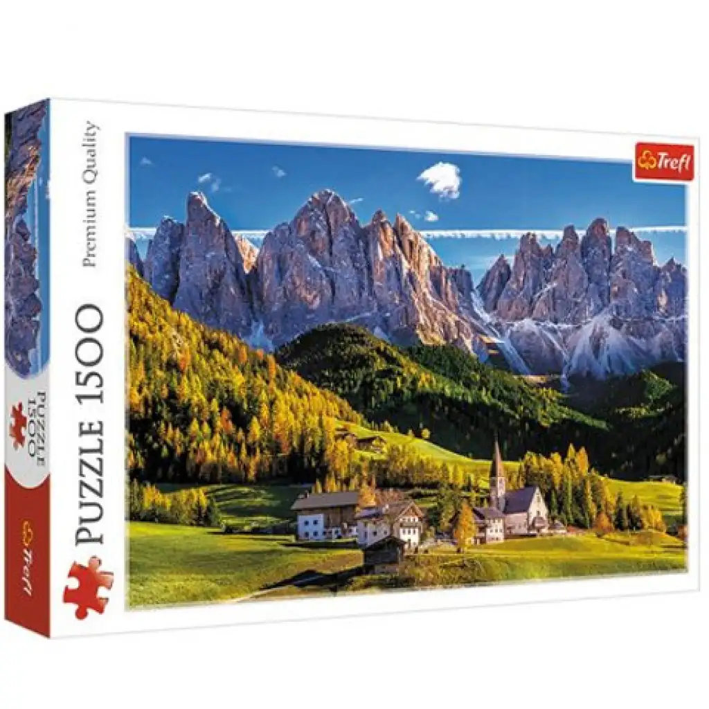 Val di Funes völgy, Dolomitok - Olaszország 1500db-os puzzle -Trefl kép 1