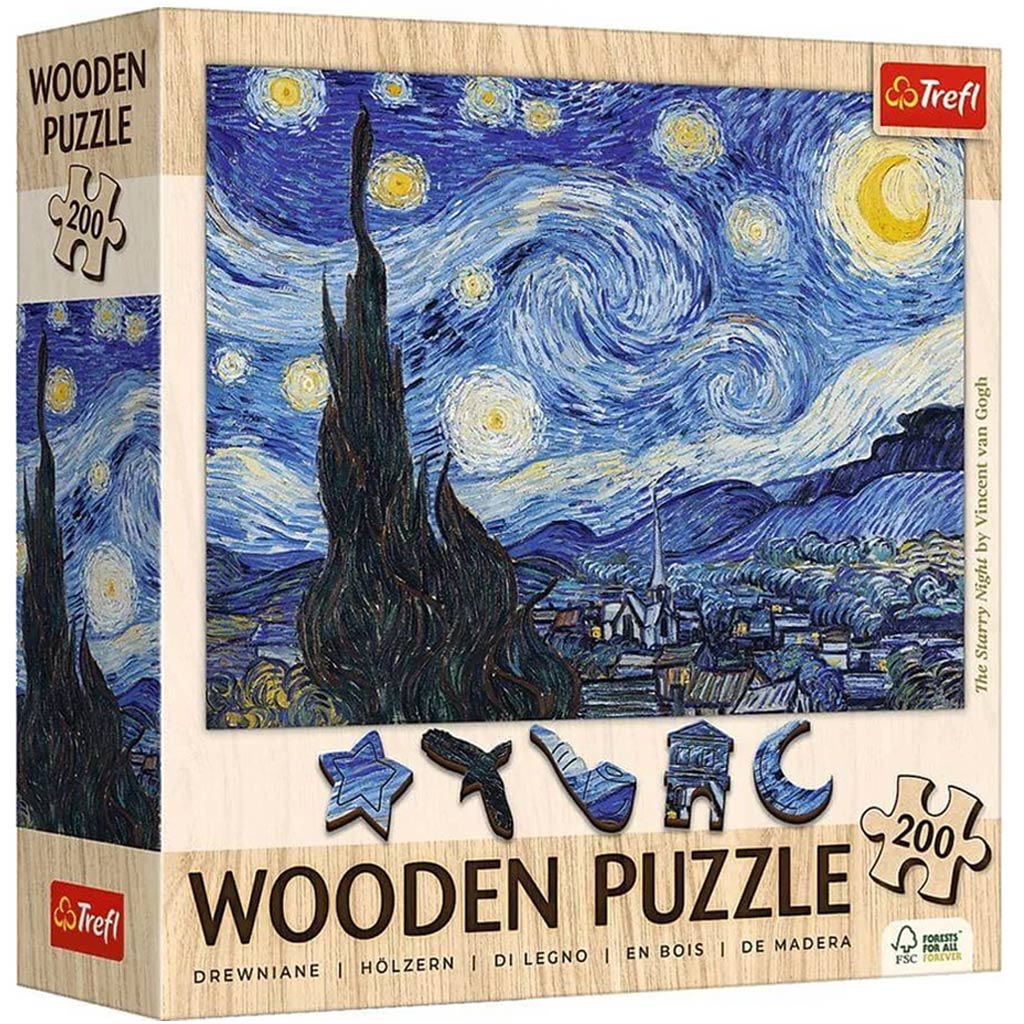 Van Gogh: Csillagos éj 200db-os fa puzzle - Trefl kép 1