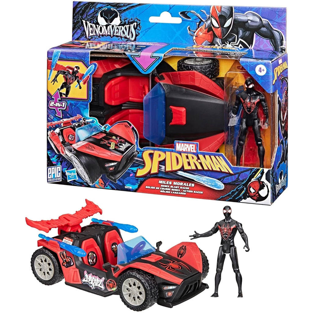 VenomVersus Miles Morales Remix Blast Racer autó figurával - Hasbro kép 1