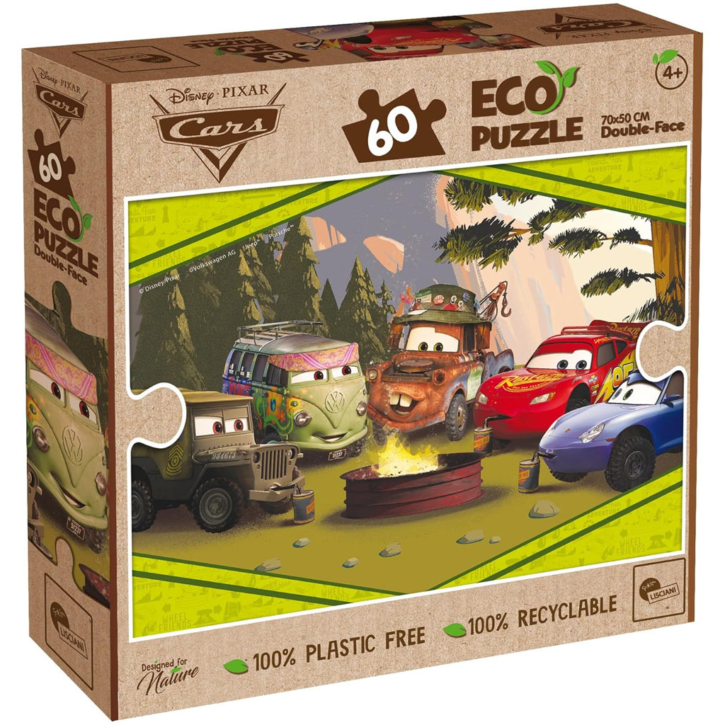 Verdák 2 az 1-ben 60db-os Eco puzzle és színező 70x50cm - Lisciani kép 1