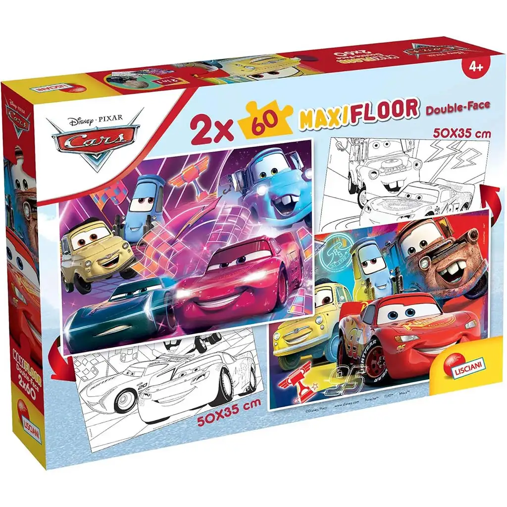 Verdák 2 az 1-ben maxi 2x60db-os puzzle és színező 50x35cm - Lisciani kép 1