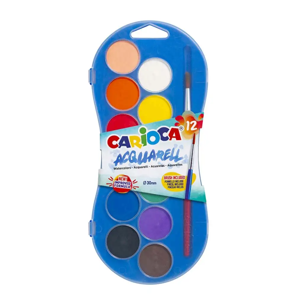 Vízfesték készlet 12 színnel 30mm - Carioca kép 1