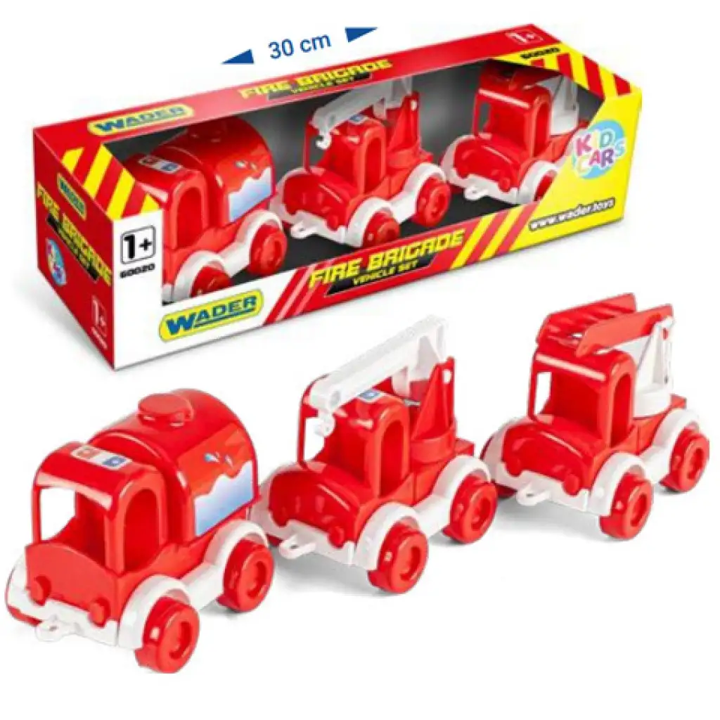 Kid Cars tűzoltósági járművek 3db-os szett - Wader kép 1