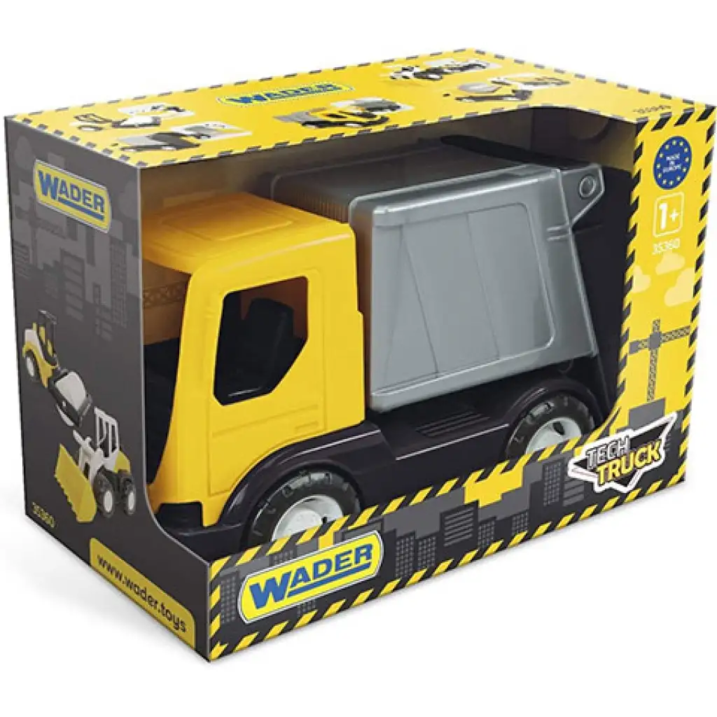 Tech Truck sárga kukásautó 26cm - Wader kép 1