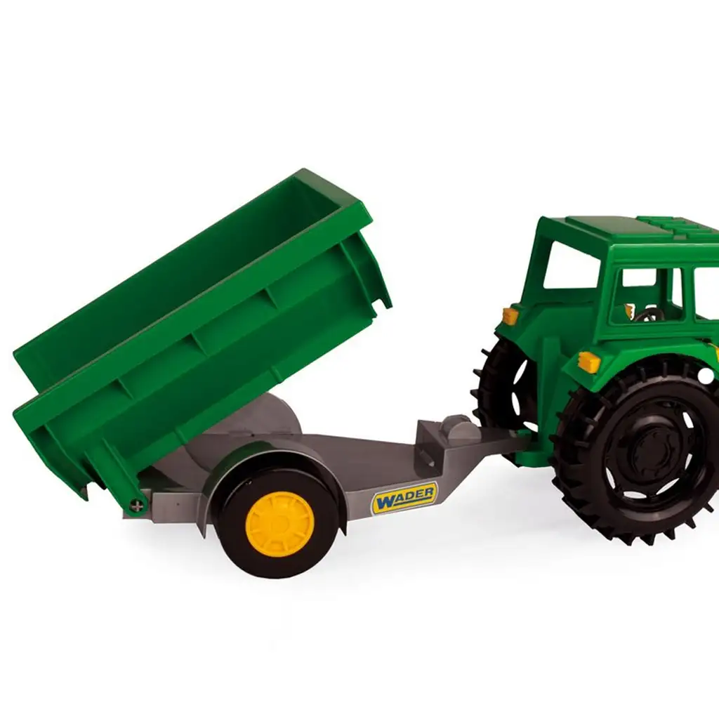 Zöld traktor billenős pótkocsival 38,5 cm - Wader kép 3